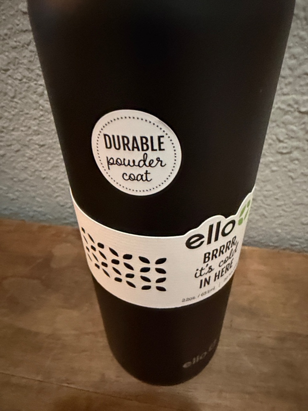 ello Matte Black Insulated Water Bottle 22 oz NEW - Picture 4 of 5
